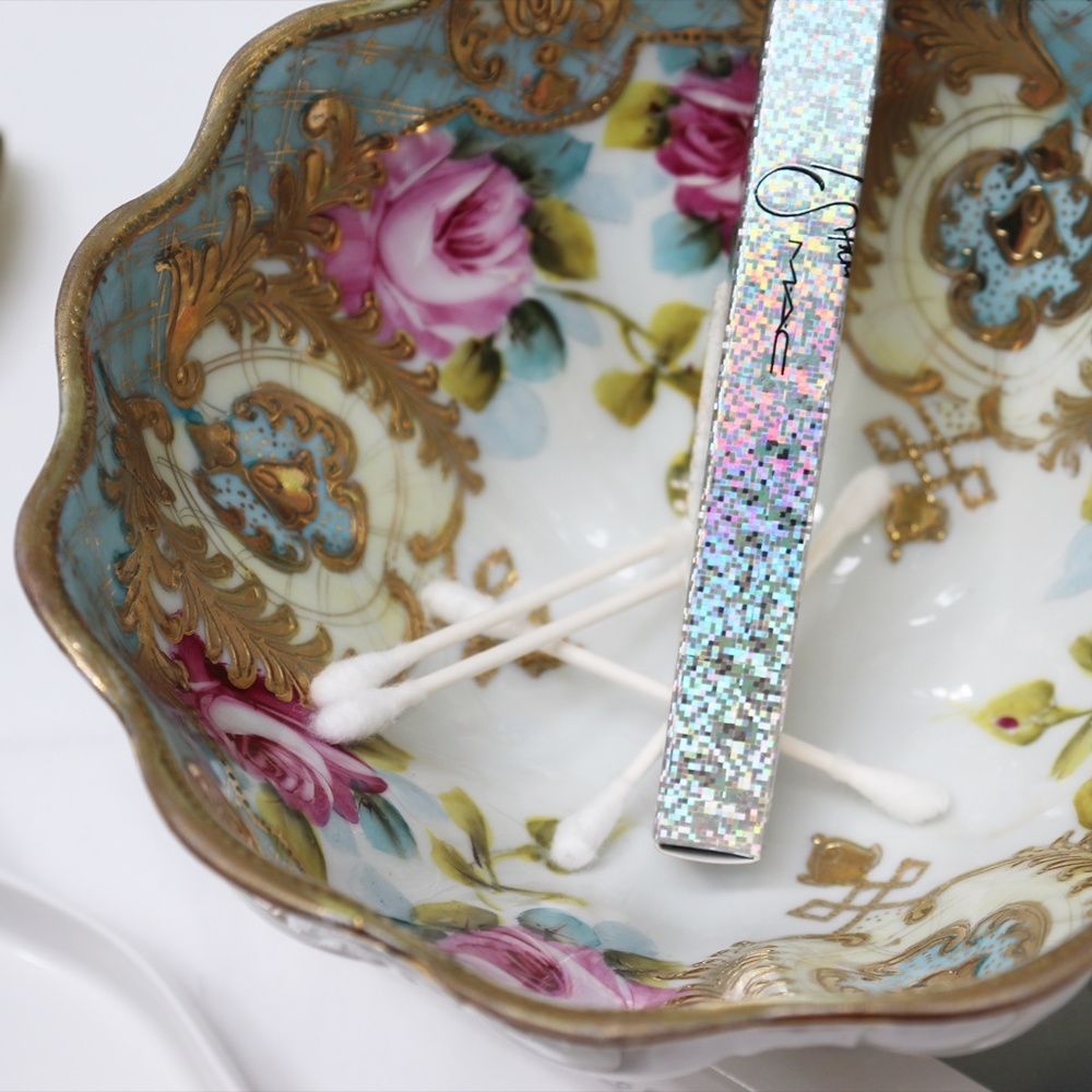 NIPPON Hand Painted Footed Vanity Bowl Vintage